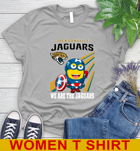 NFL Football Jacksonville Jaguars Captain America Marvel Avengers Minion Shirt Women's T-Shirt 5