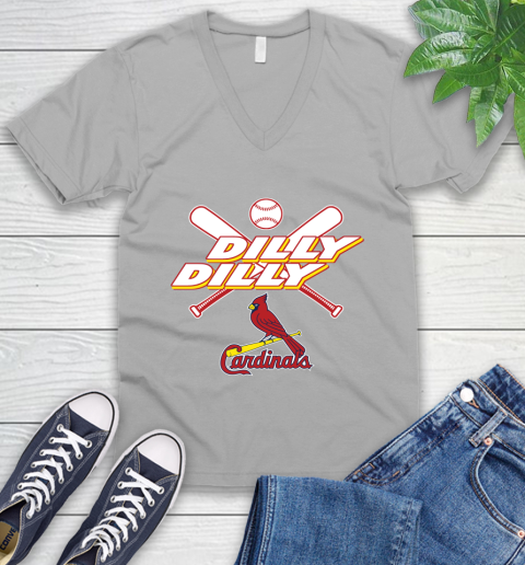 MLB St.Louis Cardinals Dilly Dilly Baseball Sports V-Neck T-Shirt 4