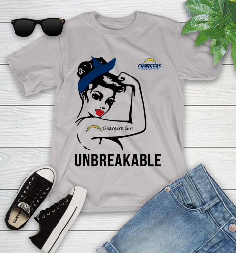 NFL San Diego Chargers Girl Unbreakable Football Sports Youth T-Shirt 10