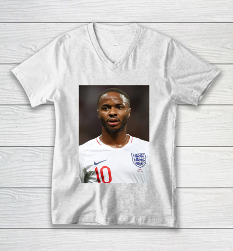 Sterling 10 England Football Team V-Neck T-Shirt