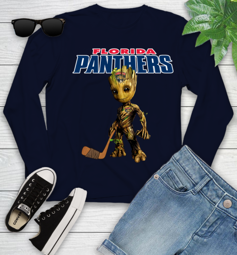 Florida Panthers NHL Hockey Groot Marvel Guardians Of The Galaxy Youth Long Sleeve 3