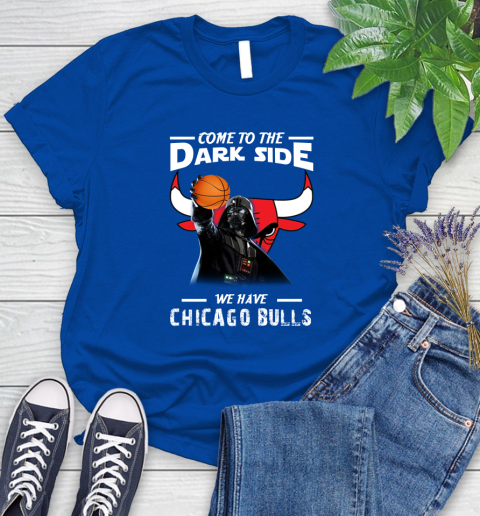 NBA Come To The Dark Side We Have Chicago Bulls Star Wars Darth Vader Basketball Women's T-Shirt 12