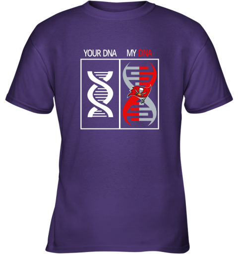 2og3 my dna is the tampa bay buccaneers football nfl youth t shirt 26 front purple