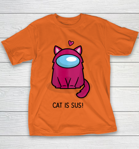 Among Us Game Shirt Cute Cat Astronaut Among me or us Nerdy Girl Gamer Youth T-Shirt 3