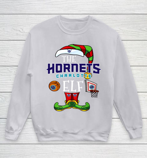 Charlotte Hornets Christmas ELF Funny NBA Youth Sweatshirt 3