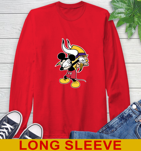 Minnesota Vikings NFL Football Dabbing Mickey Disney Sports Long Sleeve T-Shirt 10