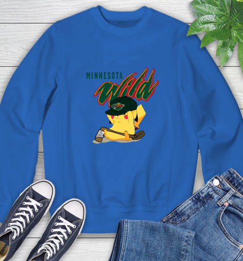 NHL Pikachu Hockey Sports Minnesota Wild Sweatshirt 8