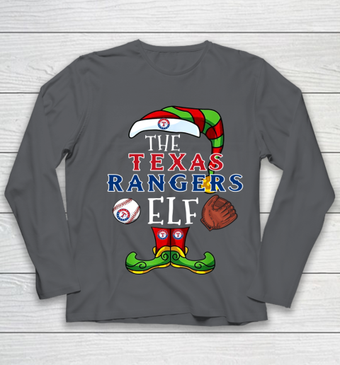 Texas Rangers Christmas ELF Funny MLB Youth Long Sleeve 6