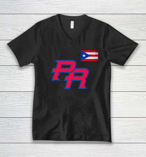 Puerto Rico 2023 Baseball Flag Pride red Boricua Puerto Rico V-Neck T-Shirt