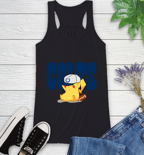 NFL Pikachu Football Sports Indianapolis Colts Racerback Tank 2