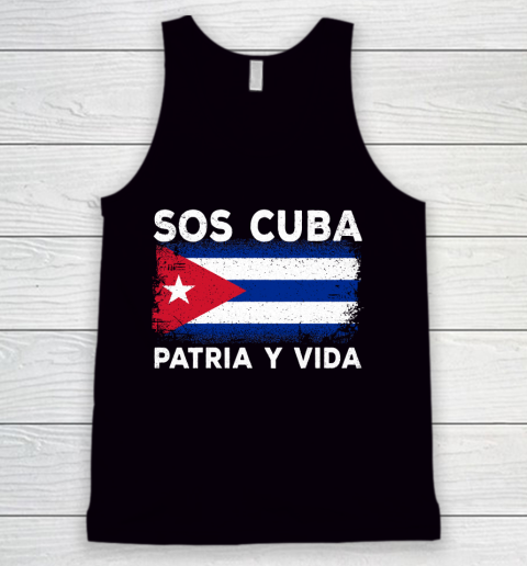 SOS Cuba flag patria y vida Cubans pride Tank Top