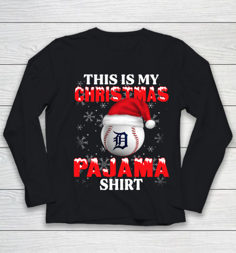 Detroit Tigers This Is My Christmas Pajama Shirt MLB Youth Long Sleeve