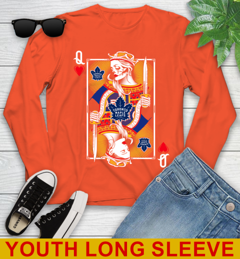 NHL Hockey Toronto Maple Leafs The Queen Of Hearts Card Shirt Youth Long Sleeve 3