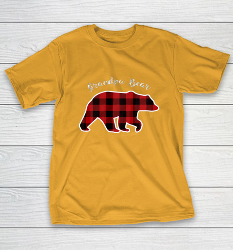 GRANDPA BEAR Men Red Plaid Christmas Pajama Family Gift T-Shirt 2