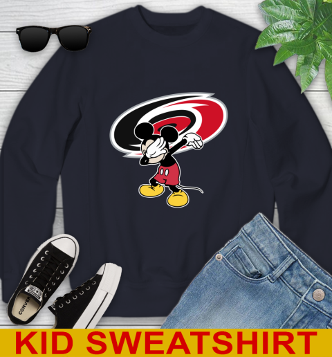Carolina Hurricanes NHL Hockey Dabbing Mickey Disney Sports Youth Sweatshirt 3