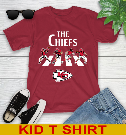 NFL Football Kansas City Chiefs The Beatles Rock Band Shirt Youth T-Shirt 12
