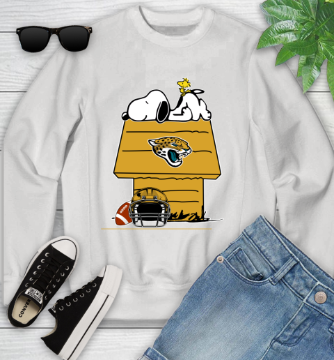 Jacksonville Jaguars NFL Football Snoopy Woodstock The Peanuts Movie Youth Sweatshirt