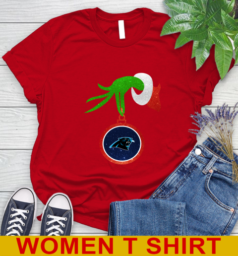 Carolina Panthers Grinch Merry Christmas NFL Football Women's T-Shirt 10