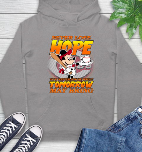 Cincinnati Reds MLB Baseball Mickey Disney Never Lose Hope Hoodie 6