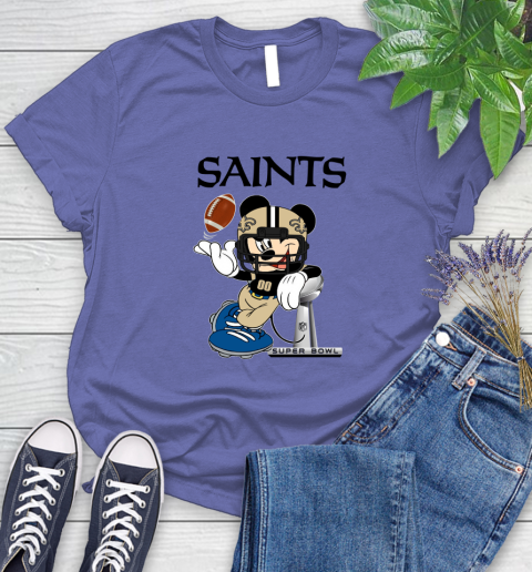 NFL New Orleans Saints Mickey Mouse Disney Super Bowl Football T Shirt Women's T-Shirt 11