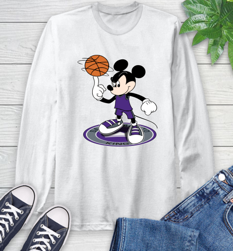 NBA Basketball Sacramento Kings Cheerful Mickey Disney Shirt Long Sleeve T-Shirt 2