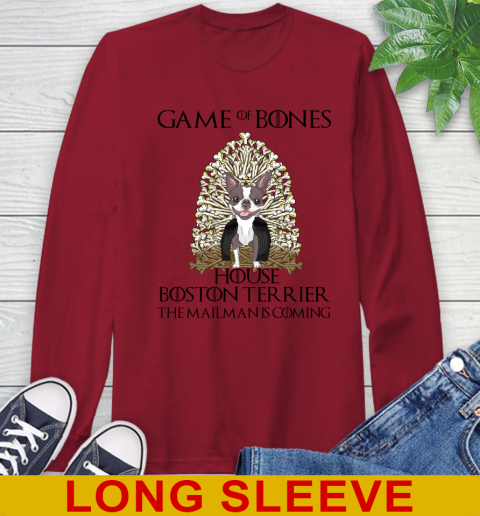 Game of bones house boston terrier dog the mailman is coming tshirt 52