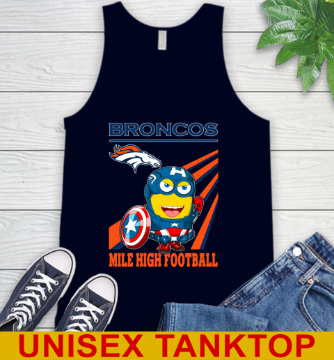 NFL Football Denver Broncos Captain America Marvel Avengers Minion Shirt Tank Top 2