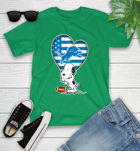 Detroit Lions NFL Football The Peanuts Movie Adorable Snoopy Youth T-Shirt 6