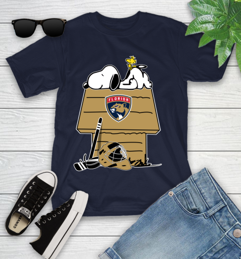 Florida Panthers NHL Hockey Snoopy Woodstock The Peanuts Movie Youth T-Shirt 3