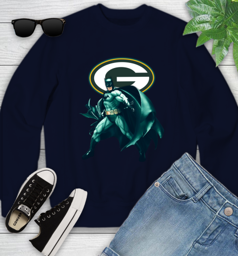 NFL Batman Football Sports Green Bay Packers Youth Sweatshirt 3