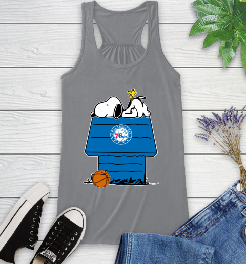 Philadelphia 76ers NBA Basketball Snoopy Woodstock The Peanuts Movie Racerback Tank 5
