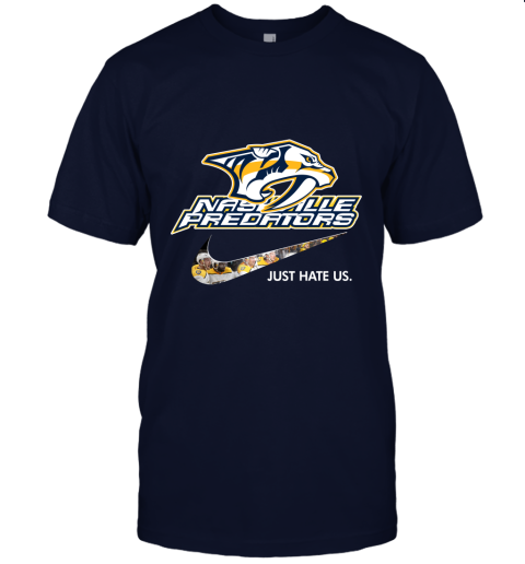 NHL Team Nashville Predators x Nike Just Hate Us Hockey Unisex Jersey Tee