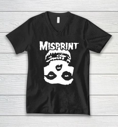 Misprint Skull Funny Misfit V-Neck T-Shirt