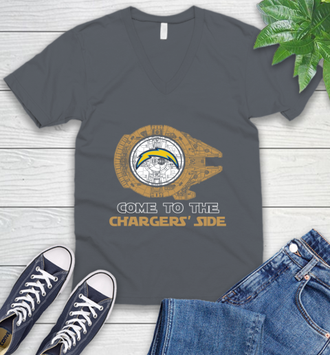 NFL Come To The Los Angeles Chargers Star Wars Football Sports V-Neck T-Shirt 4