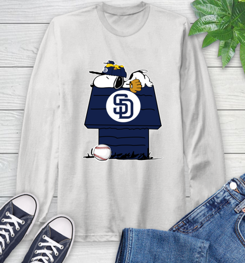 MLB San Diego Padres Snoopy Woodstock The Peanuts Movie Baseball T Shirt Long Sleeve T-Shirt
