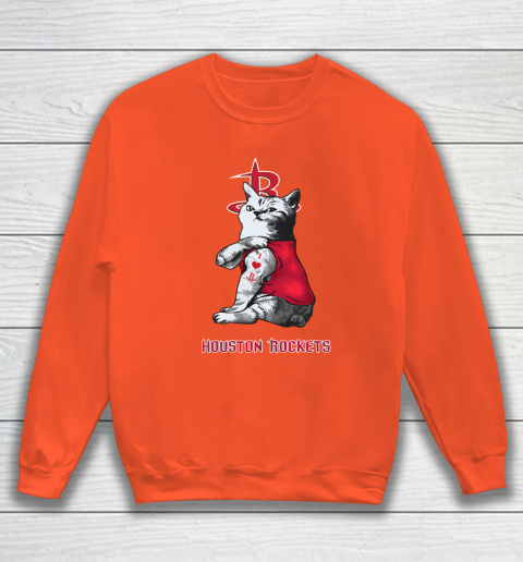 NBA Basketball My Cat Loves Houston Rockets Sweatshirt 3