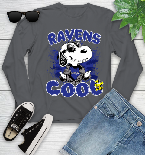 NFL Football Baltimore Ravens Cool Snoopy Shirt Youth Long Sleeve 8