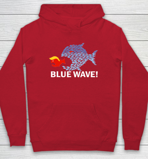 Blue Wave 2024 Funny Big Fish Eat Little Fish Trump Hair Hoodie 6