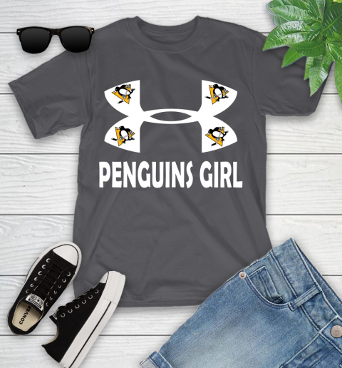 NHL Pittsburgh Penguins Girl Under Armour Hockey Sports Youth T-Shirt 6