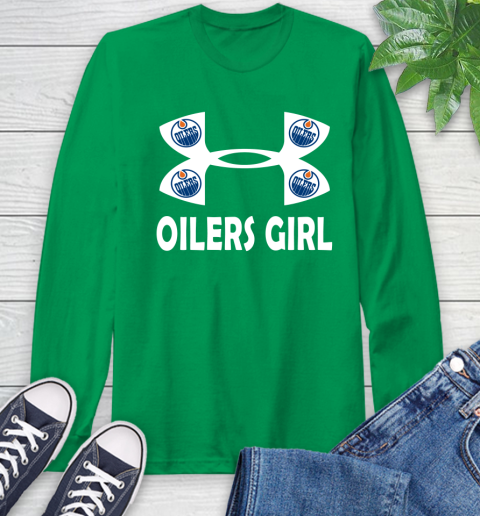 NHL Edmonton Oilers Girl Under Armour Hockey Sports Long Sleeve T-Shirt 8