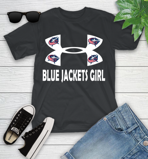NHL Columbus Blue Jackets Girl Under Armour Hockey Sports Youth T-Shirt