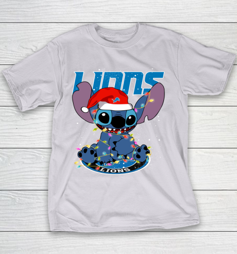 Detroit Lions NFL Football noel stitch Christmas Youth T-Shirt 2