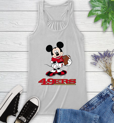 NFL Football San Francisco 49ers Cheerful Mickey Mouse Shirt Racerback Tank 2