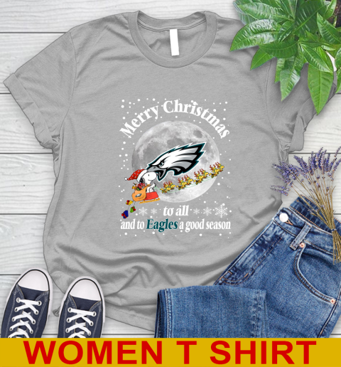 Philadelphia Eagles Merry Christmas To All And To Eagles A Good Season NFL Football Sports Women's T-Shirt 5