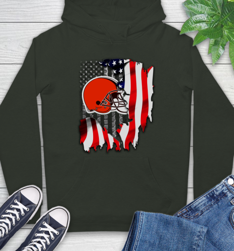 Cleveland Browns NFL Football American Flag Hoodie 12