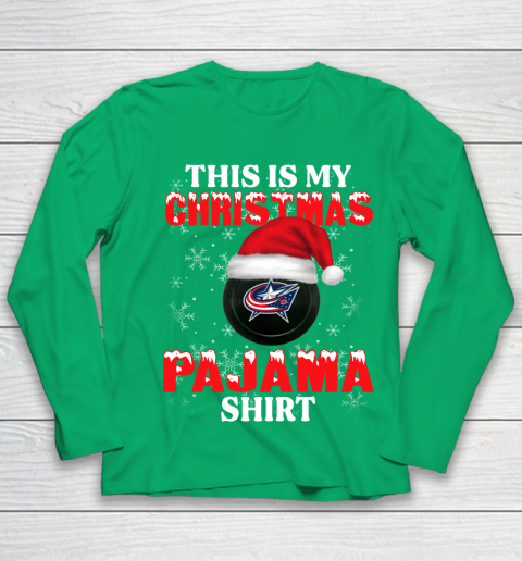 Columbus Blue Jackets This Is My Christmas Pajama Shirt NHL Youth Long Sleeve 4