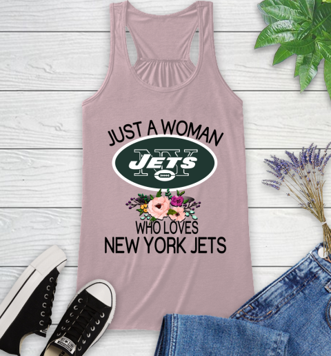 NFL Just A Woman Who Loves New York Jets Football Sports Racerback Tank 5