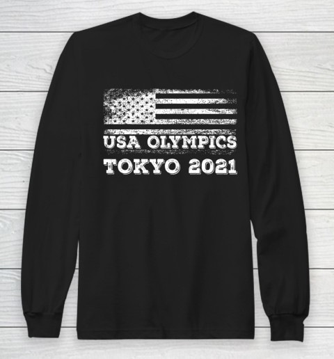 American Flag For US Team Tokyo Olympic 2021 USA Team Shirt Long Sleeve T-Shirt