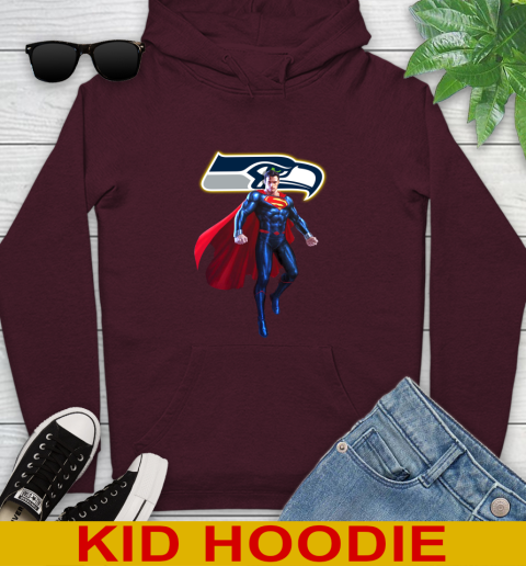 NFL Superman DC Sports Football Seattle Seahawks Youth Hoodie 7
