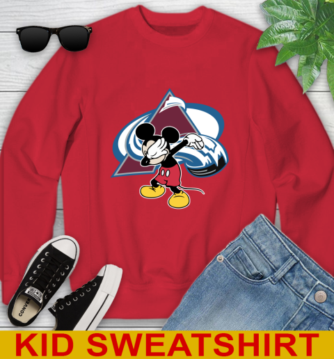 Colorado Avalanche NHL Hockey Dabbing Mickey Disney Sports Youth Sweatshirt 8